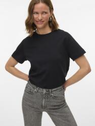 VERO MODA Дамски памучен топ с кратък ръкав черен Vero Moda | Cheren | ЖЕНИ | S