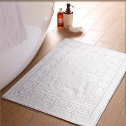 Ralex Pucioasa Covoras baie tip prosop greek border cu talpi 650 grame/mp 50x70 cm, Alb (100.65-600) Prosop