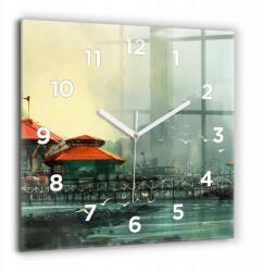 Foto Üveg Falióra Modern Beltéri Halászfalu 60x60 cm (010010500080100272621)