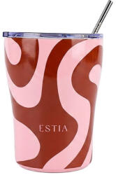 Estia Home Art Coffee Mug Save The Aegean Pahar Termos Oțel Inoxidabil Fără BPA 350ml Coral Waves cu Pai 01-49003 (01-49003)