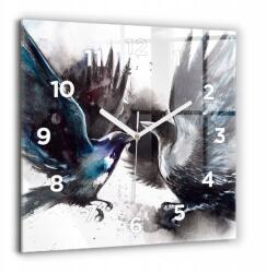 Foto Üveg Falióra Modern Beltéri Festett Madarak 60x60 cm (010010500080100272042)