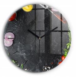 Foto Üveg Falióra Modern Beltéri Zöldségek az asztalon fi60 cm (010010500050200267131)