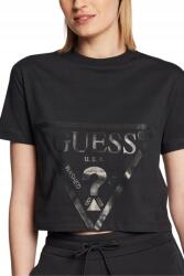 Guess Fekete pamut női póló Adele Crop S (V2YI06-K8HM0-JBLK-S)
