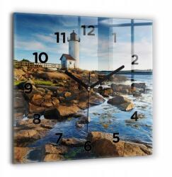  Modern Fotó Üveg Falióra Annisquam Világítótorony 60x60 cm (010010500080200269587)