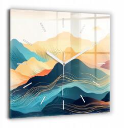  Dekoratív Üvegóra Stílusos Nyomtatással Hegyi Táj 60x60 cm (010010500080100271561)