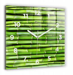  Négyzet alakú Üveg Falióra Minimalista Ázsiai Bambusz 60x60 cm (010010500080100272581)