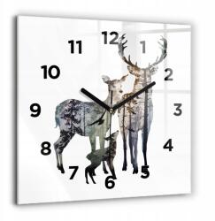 Foto Üveg Falióra Modern enteriőrökbe Szarvas család 60x60 cm (010010500080200268938)