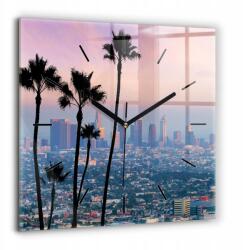 Foto Üveg Falióra Konyha Naplemente Los Angeles 60x60 cm (010010500080200267182)
