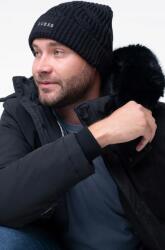Guess Eredeti Férfi Téli Sapka Fekete Pamut Beanie Márkanév