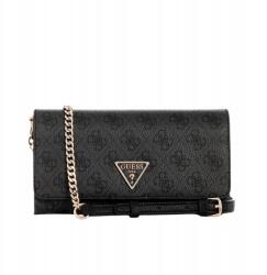 GUESS Fekete női borítéktáska Noelle II Xbody Flap Organizer monogrammal (HWBG96 72750 Coal Logo)