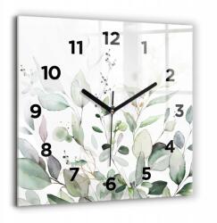 Foto Üveg Falióra Modern Beltéri Növények Levelek 60x60 cm (010010500080200269535)