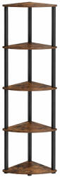 SONGMICS Etajera de colt SONGMICS cu 5 rafturi, cadru metalic, maro rustic, 139 cm (EZ-LBC610K01) Biblioteca