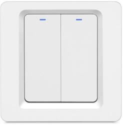 Techstar Intrerupator Smart Techstar®, Wireless 2.4GHz, Button cu Revenire, Design Classic, Iluminare LED, 2 Faze, cu NUL, Alb (SKU1629)