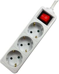  Prelungitor Well, 3 prize, 1.5 m, intrerupator, cablu 3 x 1.5mm, Alb (59996)