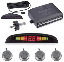 Techstar Set Senzori Parcare Auto Detector Parktronic Display Radar Monitor 4 Senzori Gri Deschis (SKU1027)