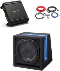  Pachet Subwoofer Alpine Subwoofer DE 20CM (8″), 400W SBG-844BR + Amplificator MRV-M250, MONO 550W + Kit cabluri LK-10 de 10mm2, ACV (61235)