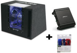  Pachet Alpine SBG-1244BP Subwoofer Bandpass 30cm (12") + MRV-M250 amplificator 1 canal + 350940 kit cabluri Aiv 10mm2 (61234)