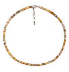  Colier Agata Crazy Lace Disc Fatetat 4x3 mm cu Argint 925 sau Inox 316L 1 Buc