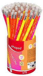 Maped Grafitceruza HB, radírral, Maped Black Peps Neon, háromszög test, többféle változat (CRW-IMA853789) - mesescuccok