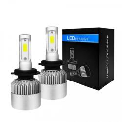 Techstar Set 2 LED-uri Auto Techstar® S2, H7, 36w, 4000 Lumeni, 6500K, AUTO, 12-24 Volti, COB, Canbus (SKU2478)