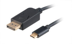 Akasa AK-CBCA11-18BK 1, 8 M DisplayPort USB C-típus Fekete Video átalakító kábel (AK-CBCA11-18BK)