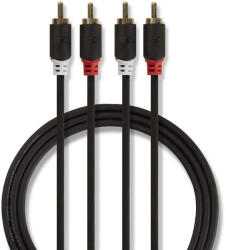 Nedis CABP24200AT20 2 M 2 x RCA Antracit Audio kábel (CABP24200AT20)