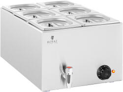 Royal Catering Бен мари - 600 W - 6 GN 1/6 - кран за източване RCBM_GN1/6 (RCBM_GN1/6)