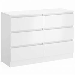 HOMCOM Comodă cu Sertare 6 Sertare Modernă cu Mânere Integrate Ascunse, Economisire Spațiu, PAL, 100x35x69 cm, Alb | Aosom Romania (83D-301V01WT) Comoda