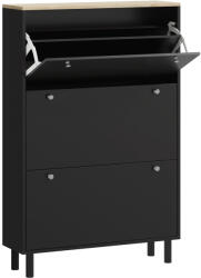 HomCom Dulap pentru Pantofi 24 Perechi, Dulap Îngust cu 3 Sertare Rabatabile, Rafturi Reglabile, Negru | Aosom Romania (837-403V80BK) Pantofar