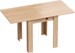 HomCom Masă de Dining Pliabilă pentru 4 Persoane, Rabatabilă cu Ghidaje din Oțel, PAL, 140x70x77 cm, Stejar | Aosom Romania (83A-613V00AK)