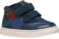 GEOX pantofi pentru băieți cu talpă înaltă, cu velcro, fără căptușeală albastru de blugi/verde (14FC74)