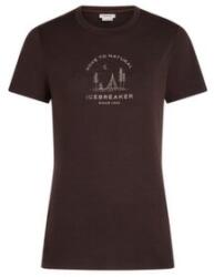 Icebreaker Merino 150 Tech Lite SS Tee Peaceful Pass Women Tricou cu mânecă scurtă BITTERSWEET XS