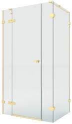 NEW TRENDY Eventa Gold Brushed zuhanykabin 130x80 cm négyszögletes arany csiszolt/átlátszó üveg EXK-8328 (EXK8328)