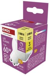 EMOS Bec LED Classic MR16 / GU10 / 7 W (60 W) / 800 lm / alb cald / reglare continuă a intensității luminoase