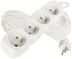 EMOS Cablu prelungitor 10 m / 4 prize / alb / PVC / 1 mm2