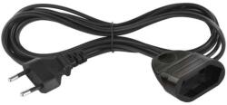 EMOS Cablu flexibil bifilar 3 m / 1 priză / negru / PVC / 0, 75 mm2