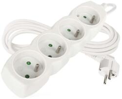 EMOS Cablu prelungitor 3 m / 4 prize / alb / PVC / 1 mm2