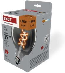 EMOS Bec LED DECO SMOKED G125 / E27 / 4, 5 W (19 W) / 180 lm / flacără