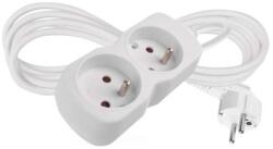 EMOS Cablu prelungitor 2 m / 2 prize / alb / PVC / 1 mm2