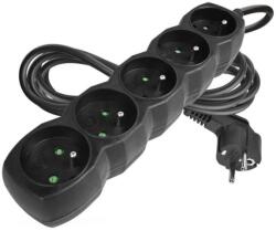 EMOS Cablu prelungitor 3 m / 5 prize / negru / PVC / 1, 5 mm2