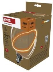EMOS Bec LED DECO G130SRA / E27 / 4 W (22 W) / 220 lm / flacără
