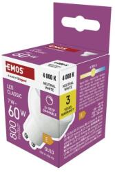 EMOS Bec LED Classic MR16 / GU10 / 7 W (60 W) / 800 lm / alb neutru / reglabil continuu