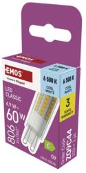 EMOS Bec LED Classic JC / G9 / 4, 9 W (60 W) / 806 lm / Alb rece