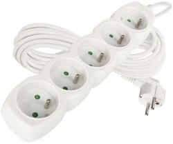 EMOS Cablu prelungitor 7 m / 5 prize / alb / PVC / 1 mm2