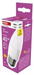 EMOS Bec LED Lumânare clasică / E27 / 4, 2 W (40 W) / 470 lm / Alb neutru