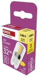 EMOS Bec LED Classic JC / G9 / 2, 5 W (32 W) / 350 lm / alb cald