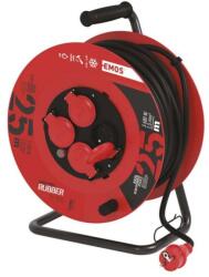 EMOS Cablu prelungitor exterior pe tambur 25 m / 4 prize / negru / cauciuc / 230 V / 1, 5 mm2