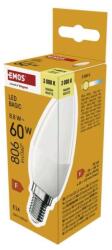 EMOS Bec LED Basic Candle E14 / 8, 8 W (60 W) / 806 lm / Alb cald