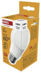 EMOS Bec LED Basic A60 / E27 / 8, 8 W (60 W) / 806 lm / Alb neutru - tonerdepot - 10,43 RON