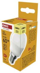 EMOS Bec LED Basic MINI GLOBE E14 / 8, 8 W (60 W) / 806 lm / Alb cald